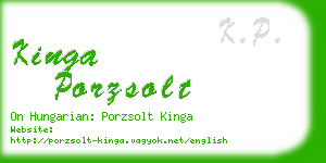 kinga porzsolt business card